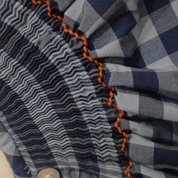 Classic whimsy pumpkin  check pattern one piece blue 18 months. - Picture 4 of 9